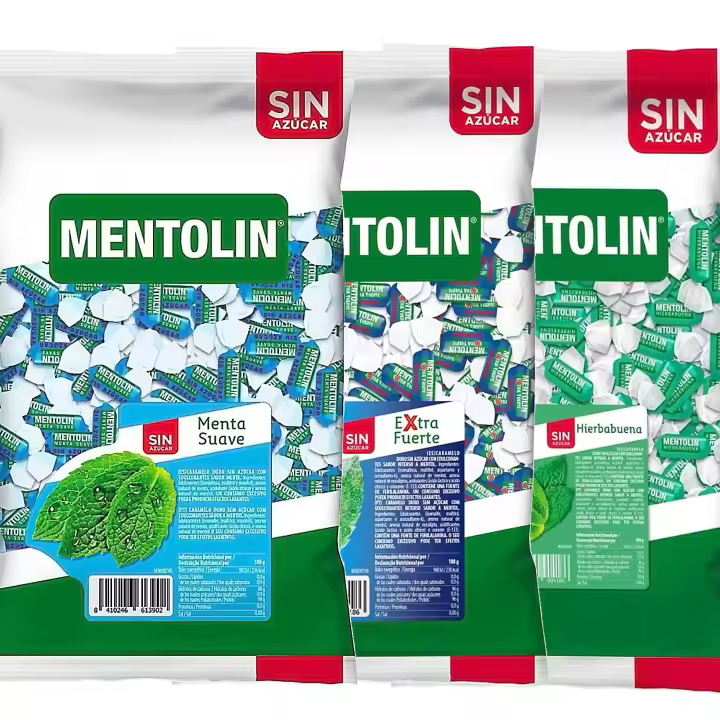MENTOLIN PACK 3 Kg caramelos sin azúcar garganta Menta Suave & Extra Fuerte & Hierbabuena - 1