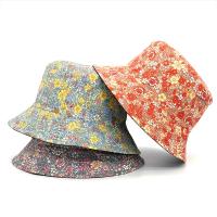 Sombrero De Buho De Panales Para Mujer 2024 Moda Impresión Floral Algodón Reversible Protección Solar Estilo Casual - details 2