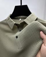 Camiseta De Polo Corta Para Hombre Verano Motocicleta Seda Helada Transpirable Moda Negocios Marca Ropa Sin Capucha Material Poliéster Y Algodón - details 12