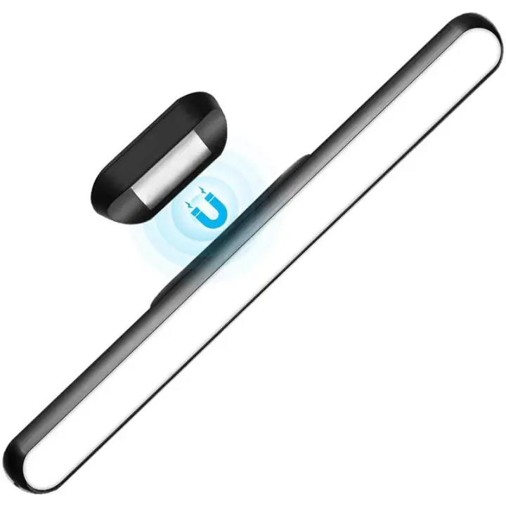 RICEEL Barra de luz táctil regulable debajo de las luces se pega en la pared de lectura LED recargable con pilas montaje magnético cabecera lámpara adhesiva armario loft luz de pared sala de estar y entrada - 1