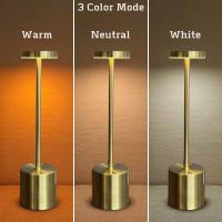 Lámpara De Mesa LED Recargable Táctil Con Metal En Tres Colores Luz Ambiental Creativa Para La Cama Decoración Exterior Luz Nocturna - details 5