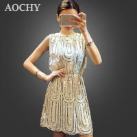 Vestido Mini De Encaje Para Mujer Estilo Casual Sin Mangas Con Cuello En V Vestido De Fiesta A-Line Zipper Cintura Elástica Polyester - details 8