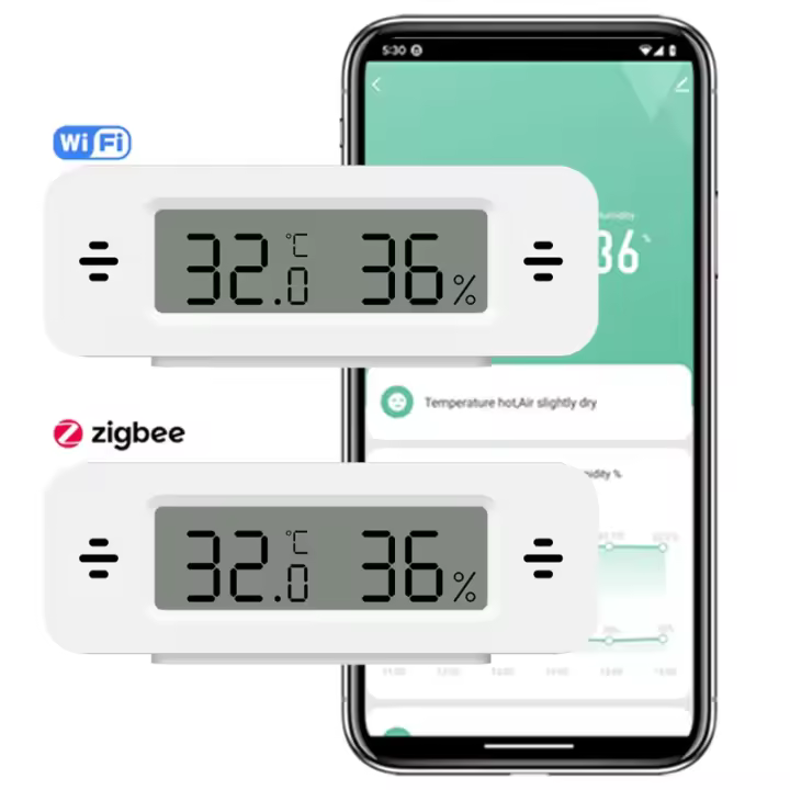 Termómetro Y Higrómetro Mini Zigbee WiFi Para Casa Inteligente Compatible Con Google Home Alexa Y APP Remota Tuya ZY_TH01Pro - 1