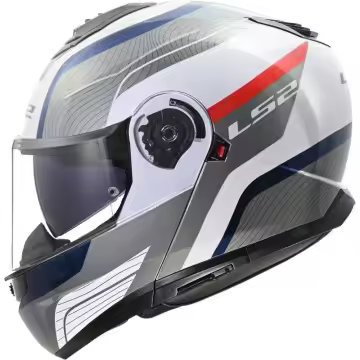 Casco Modular LS2 FF908 Strobe II Monza Blanco Azul Rojo - 1