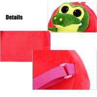 Mochila De Peluche Para Niños Con Diseño De Cocodrilo De Dibujos Animados Mochila Escolar De Moda Con Hombros Para Niños Cierre De Cremallera Material Principal Y Lining De Poliéster - details 1