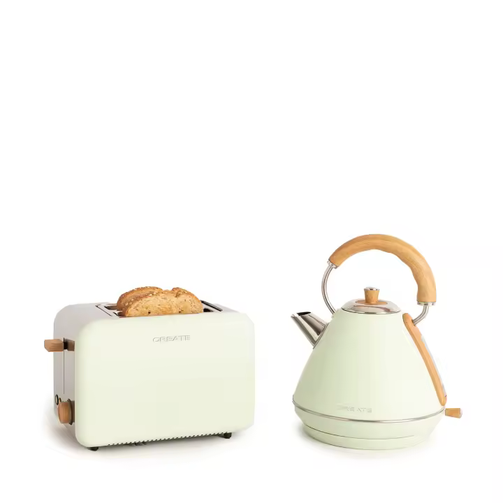 CREATE - Pack TOAST RETRO Tostadora pequeña + KETTLE RETRO Hervidor de agua - 1