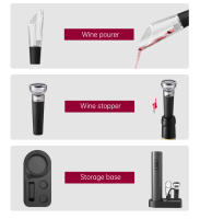 Kit Eléctrico para Abrir Botellas de Vino Kolitong (Caja Regalo Elegante) | Abridor Un Toque + 6 Piezas de Utensilios de Vino | Base Portátil · Inoxidable Profesional · Ideal para Hogar y Fiestas KB1-602301 - details 10