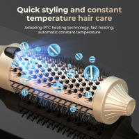 Cepillo Térmico De 1.5 Pulgadas Para Cabello Con 10 Temperaturas Cepillo Calentado Doble PTC De Cerámica Tourmalina Voluminizador Eléctrico Uso Seco Y Húmedo - details 5