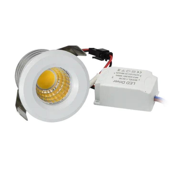 2pcs Mini Luces Led Para Armarios COB 3W 270lm 110V 220V Dimmer Acabado Negro Blanco Plateado En Aluminio Para Hueco Cortado De 30mm - 1