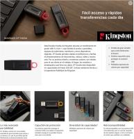ORIGINAL Kingston DataTraveler Exodia - Unidad Flash USB 3.2, 32GB,64GB,128GB,256GB Gen 1, con capuchón protector y llavero en múltiples colores - details 0