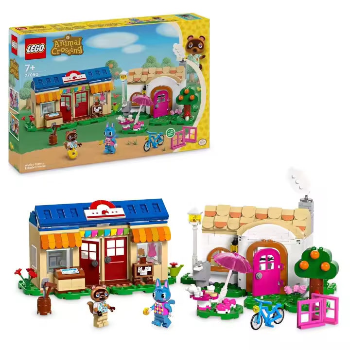 LEGO 77050 Animal Crossing MiniNook y Casa de Minina Juguete de Construcción Creativa con 2 Personajes de los Videojuegos (Mapache y Gato) - 1