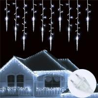 Luces LED De Navidad Con 8 Modos Garrafales EU Enchufe Esponja De Nieve Para Ventana Cortina Decoración De Jardín Guirnalda De Icicles - details 10