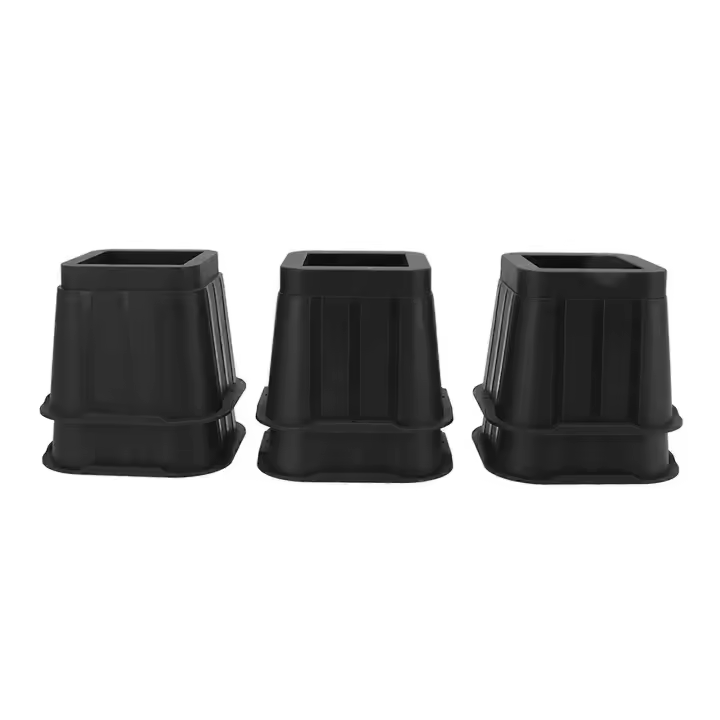 elevadores de muebles de goma negra de 4 pulgadas cuadrados para sofá cama, silla, escritorio, para sala de estar - 1