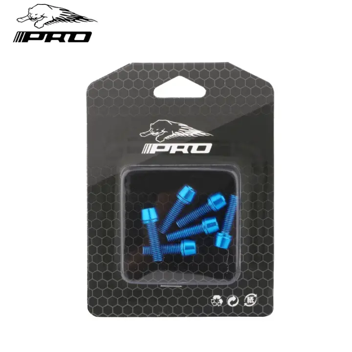 Juego De 6 Tornillos De Acero Inoxidable Para Manillar De Bicicleta Compatible Con Bicis De Carretera Y Montaña Titanio Aleación M5*18 - 1