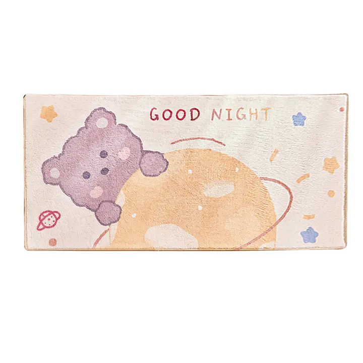 Alfombra para habitación de niños oso amapola, alfombras antideslizantes de juego con luz solar para dormitorios, tapete de dibujos animados para el suelo, guardarropa, decoración de dormitorio 80*160cm - 1