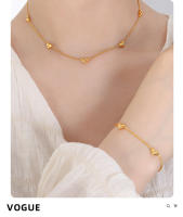 Encanto Conjunto de joyería de acero inoxidable para mujer, collar de corazón lindo, pendientes, pulsera, accesorios nupciales de circón brillante, regalo de boda, moda, collares de corazón, pendientes y pulsera, cadenas de mano de acero inoxidable - details 4