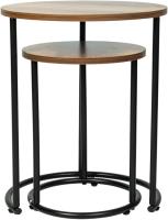 STARLEY-Mesas auxiliares – Juego de 2 – Redondas – Madera – Joya - details 2