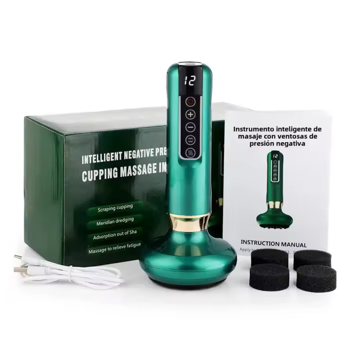 ER Masajeador De Cintura Eléctrico Con 12 Velocidades Y Copas De Ventosa Para Terapia Anticelulitis Y Quemagrasa Guasha De Masaje Corporal - 1