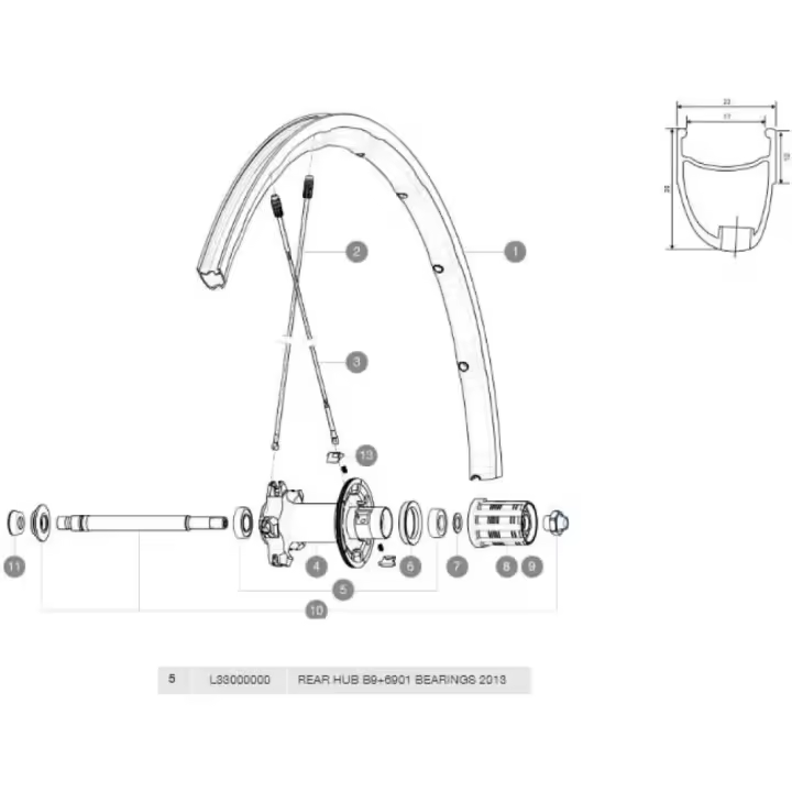 Mavic Rodamiento Rear Hub Qrm/b9 - 1