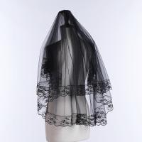 Velo De Novia Corto Y Negro Con Encaje Y Peine Para Bodas Vintage Vestido De Novia Fotografía Fiesta De Soltera Y Disfraz Para Mujeres - details 4