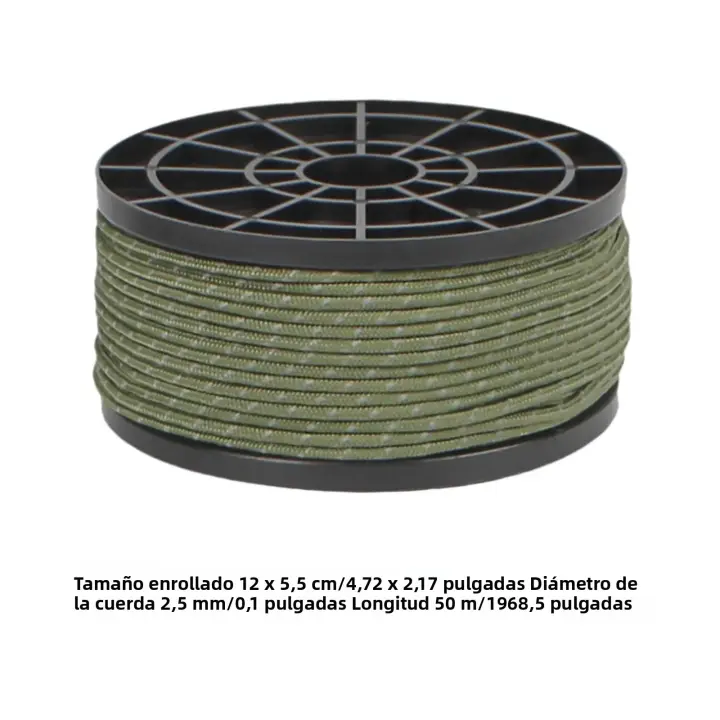Cuerda Reflectante Para Tienda De Campaña 50M Guía De Tensión Para Paraguas Sombrilla Cordón De Sailing Accesorios De Senderismo Para Camping Y Escalada - 1
