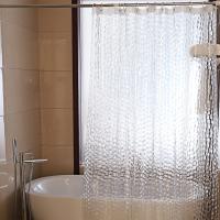 Cortina de Ducha Antimoho 180X200 cm, 3D Cubo de Agua Semitransparente Espesos EVA Lavable Cortinas de Baño with 12 Ganchos, Impermeable Antibacterian Secado RÁPIDO, para Batería - details 1