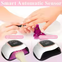 Lámpara de uñas, 300 W, Luz profesional para secador de uñas UV para uñas de gel with 72 Cuenta, lámpara de esmalte de gel - details 3