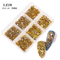 Kit De Diamantes Champagne Para Uñas Con 6 Cuadrículas De AB Cristales Planos Para Arte De Uñas Y Diseño De Manicura DIY Colores Mixtos - details 15