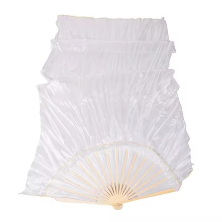 Velo de seda chino 100% para fanáticos de la danza del vientre, 1 piezas, Color blanco, 180x90cm - 1