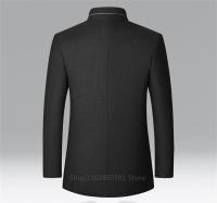 Abrigo De Lana Para Hombre Estilo Británico Sólido De Medio Tamaño Chaqueta De Lana Business Overcoat Casual Cierre Simple - details 5