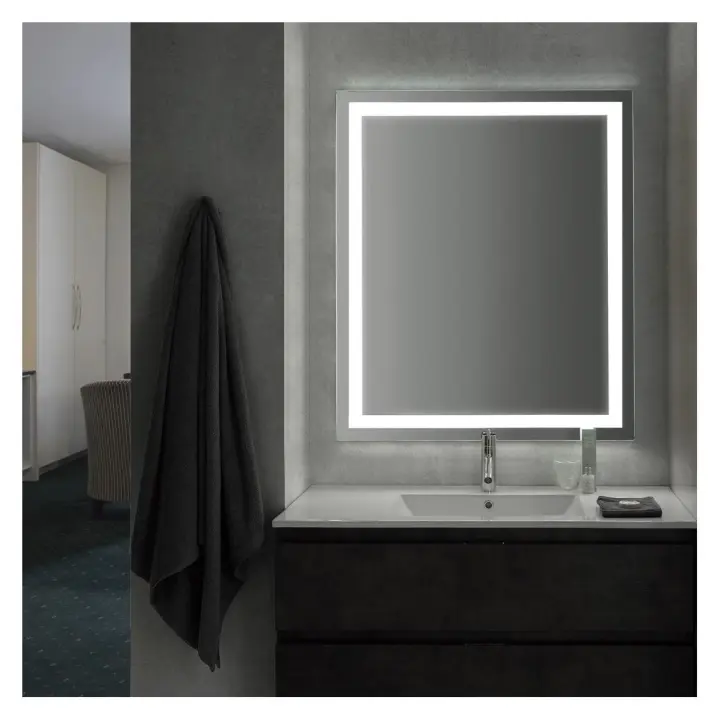 Espejo de Baño Rectangular con Luz LED - Luz Blanca Fría (5700K)  Modelo Bremen - 1