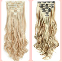 Extensiones De Cabello Sintético Clip in 7 PCS Para Un Cabello Completo 22 Pulgadas Largo Rizado Ondulado Para Mujeres Y Niñas Piezas De Cabello Artificial - details 9