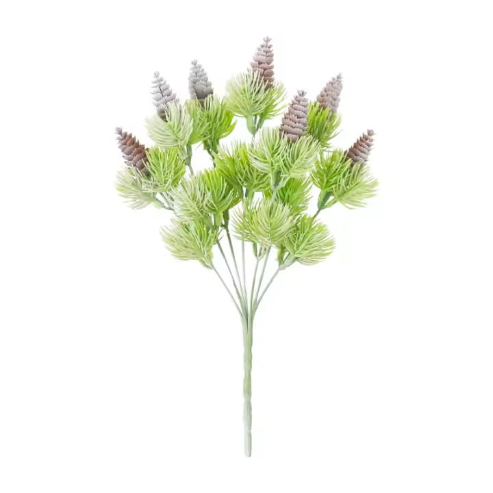 7 Tenedores De Plástico Artificial Para Navidad Y Bodas Con Nueces De Pino Y Hierba Falsa Accesorios Para Casa Y Fiestas DIY Disponibles - 1
