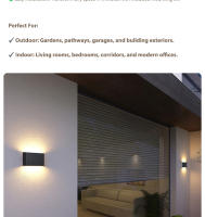 Luz De Pared LED Impermeable IP65 6W/12W Aluminio Moderno Para Exteriores E Interiores Decoración De Jardín Patio Casa - details 5