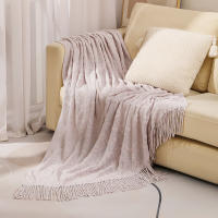 Manta De Punto Sencillo Para Decoración De Sofa Color Sólido Cubierta Nórdica Para Cama Toalla De Arena Tapete Para Siesta Al Mediodía En La Oficina - details 6