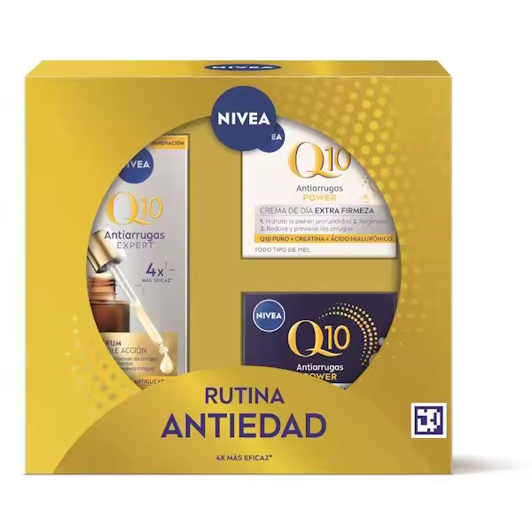 NIVEA Pack Q10 Rutina Antiedad  1 uds Estuche Serúm Antiarrugas Doble Acción + Crema Día + Noche - 1