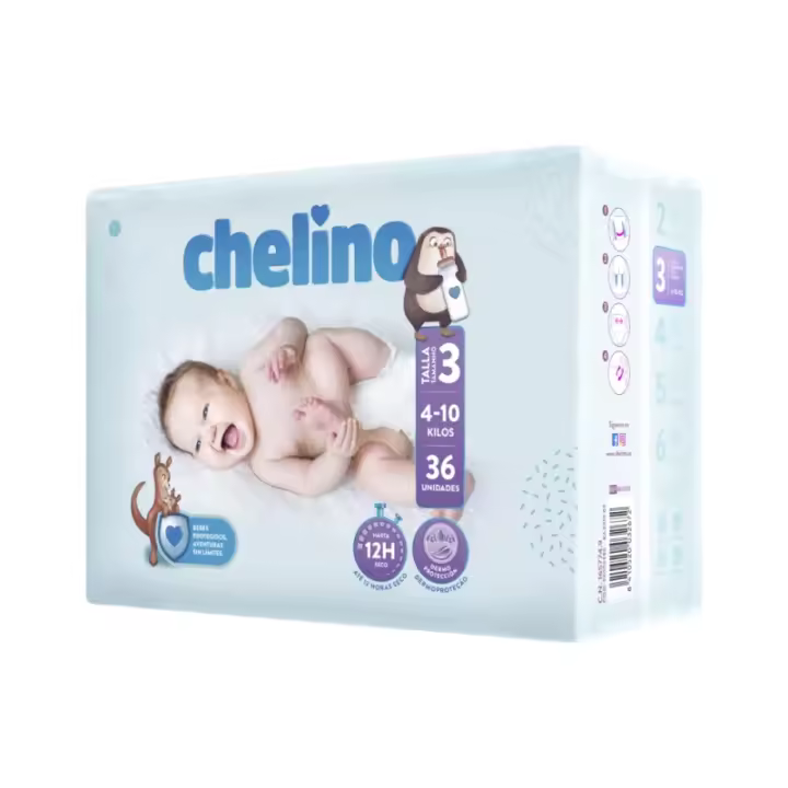 PAÑAL CHELINO LOVE TALLA 3 4 A 10 KILOS 36 U - 1
