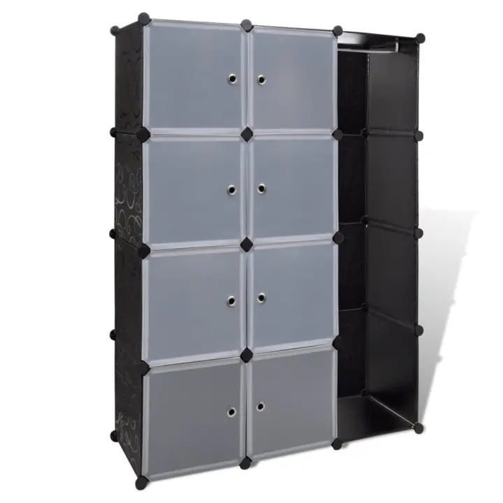 Armaro modular 9 compartimentos Negro y Blanco 109x36,5x143 cm - 1