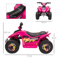 HOMCOM Quad Eléctrico para Niños de 18-36 Meses Vehículo Eléctrico Cuatrimoto a Batería 6V con Avance y Retroceso Carga Máx. 20 kg 72x40x45,5 cm Negro/Rosa/Verde - details 2