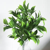 Plantas Artificiales De Eucalipto Con Hojas Naranja Decoración Para Hogar Y Bodas 7 Ramas Verdes Adorno Para Mesas De Navidad Y Exposiciones - details 2