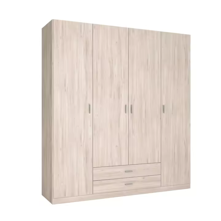 Armario Roma 4 puertas 2 cajones ropero dormitorio habitación color sahara moderno mueble 200x215 cm - 1