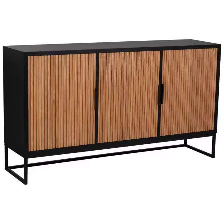 Aparador de 3 puertas de madera y metal 160x41,5x90h cm - 1