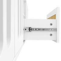 Soporte de TV moderno 180x40x47 cm-Cuadro Blanco y Madera, con 4 Puertas, 1 caja y Luz LED - Esquinas redondo, Petas esféricas1, material de almacenamiento múltiple - details 7