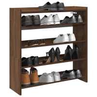 vidaXL Mueble zapatero madera contrachapada 80x25x81 cm en color Blanco/Marrón roble/Roble Sonoma y más | almacenamiento funcional diseño moderno para baño dormitorio sala - details 1