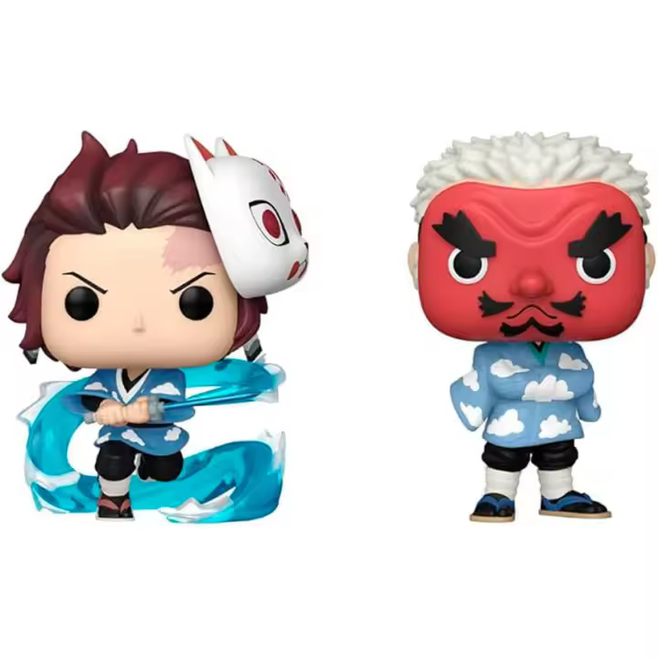 Blister 2 figuras POP Demon Slayer Kimetsu no Yaiba Tanjiro Kamado & Sakonji UrokodakiFigura  Coleccionable - Idea de Regalo- Mercancia Oficial - Juguetes para Niños y Adultos - Movies Fans - Muñeco para Coleccionistas y Exposición - 1