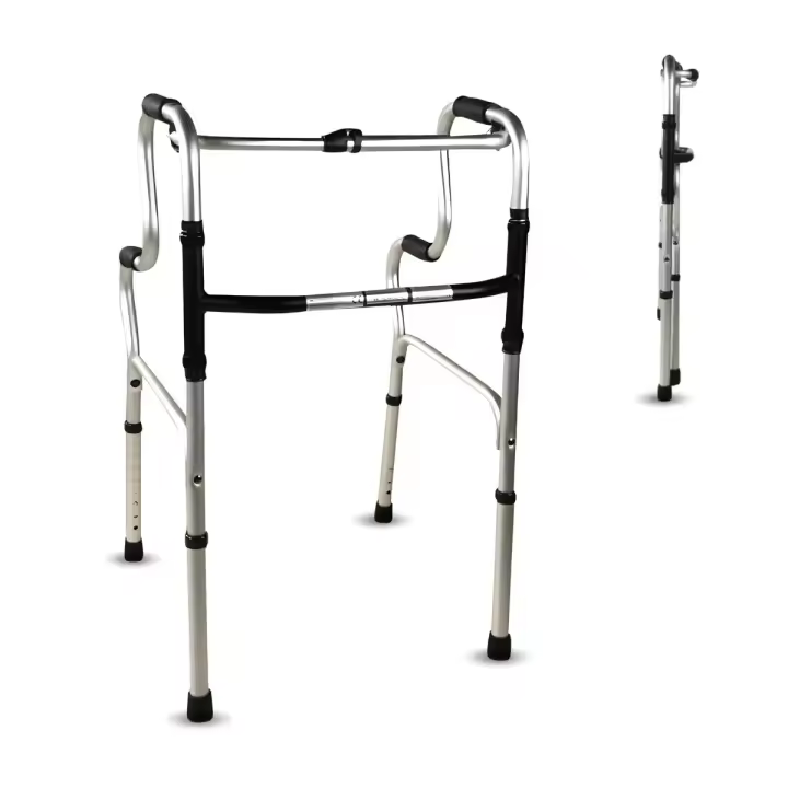 Andador Plegable de aluminio Pórtico Mobiclinic Plegable Para ancianos Conteras antideslizantes Ligero Altura regulable Sin ruedas 4 apoyos Personas mayores Andador para adultos - 1