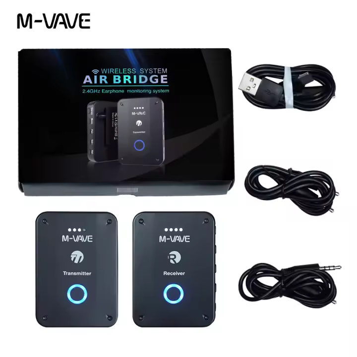 M-vave WP-9 Auriculares Inalámbricos Monitor 2.4G Recargables Transmisor Receptor Con Volumen Soporte Estéreo Mono Función Mute - 1