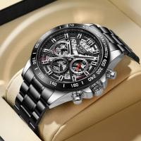 Reloj De Pulsera De Cuarzo LIGE 2024 Para Hombre Marca Top Lujo Hollow Resistente Al Agua Deportivo Cronógrafo De Acero Inoxidable - details 15