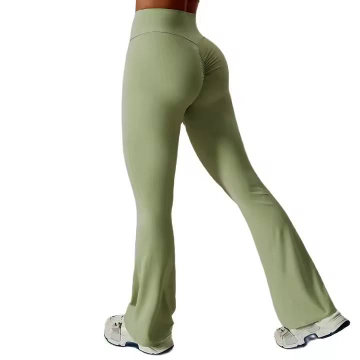 Pantalones De Yoga Para Mujer Cintura Alta Flared Transpirables Pantalones Deportivos Para Gimnasio Y Correr Talla Verdadera - 1