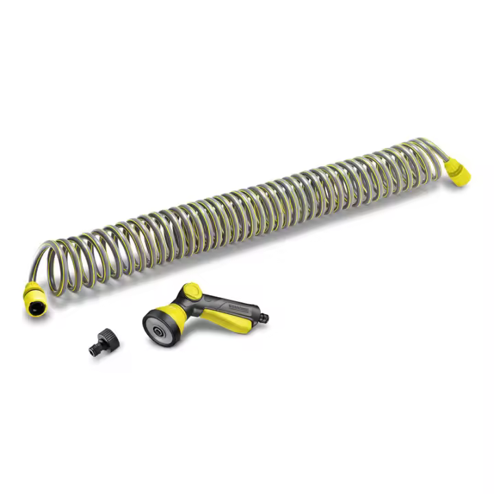 Manguera en Espiral KARCHER INDUSTRIAL de 10 M para Riego en Jardines Pequeños, Terrazas, Balcones y Camping con Pistola Multifunción - 1